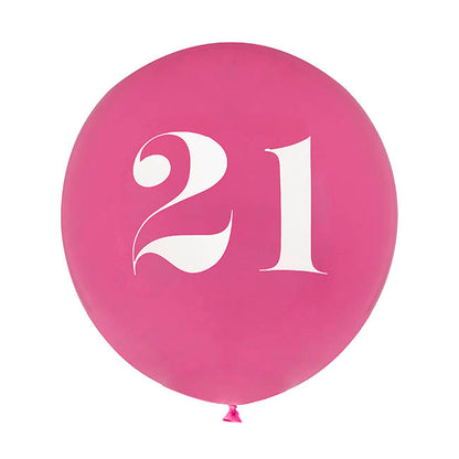21st Birthday Assorted Party Balloons Set 6 Pink (30cmD)