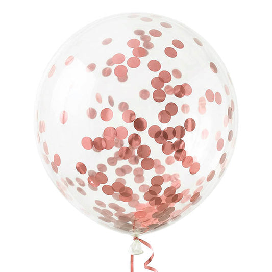Confetti Balloons Pack 6 Rose Gold (45cm)