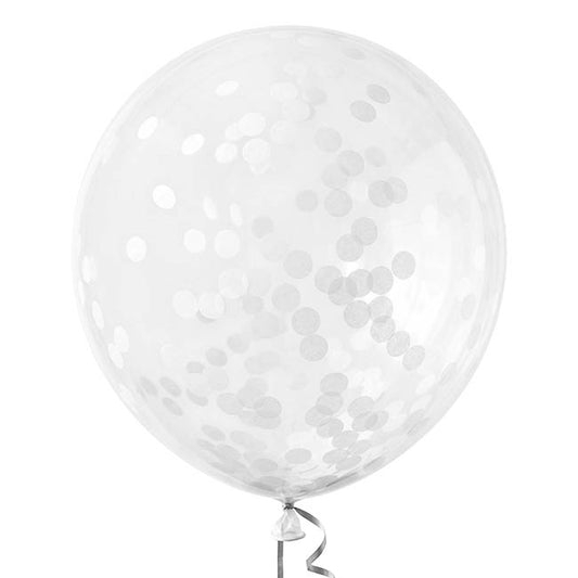 Confetti Balloons Pack 6 White (45cm)