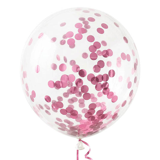 Confetti Balloons Pack 6 Pink (45cm)