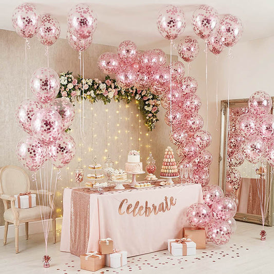 Confetti Balloons Pack 6 Pink (45cm)