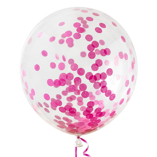 Confetti Balloons Pack 6 Hot Pink (45cm)