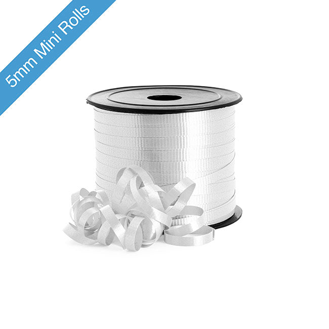Ribbon Curling 5mm Mini Roll White (5mmx85m)