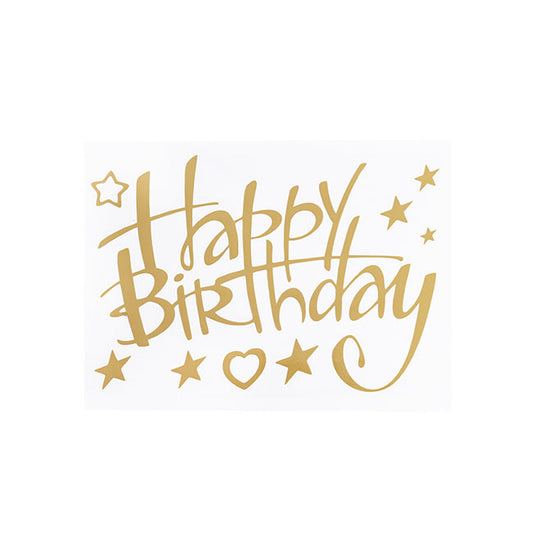 Sticker Happy Birthday Stars Pack 10 Gold (20x28cmL)