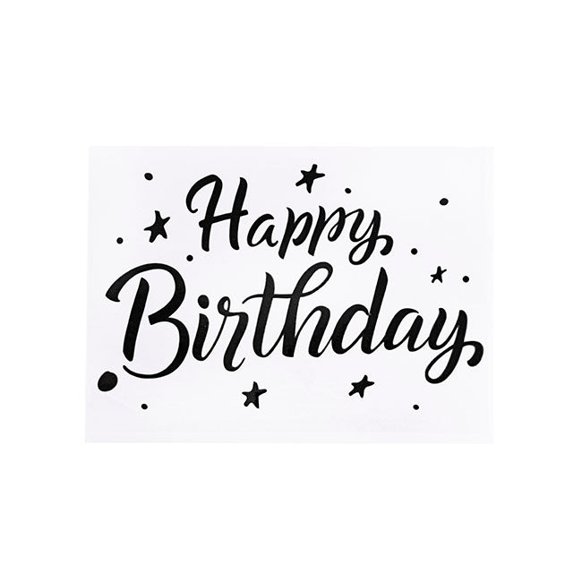 Sticker Happy Birthday Pack 10 Black (20x28cmL)