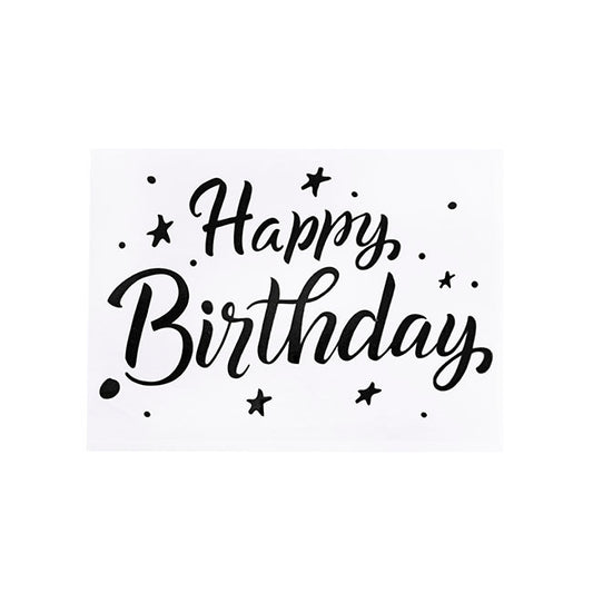 Sticker Happy Birthday Pack 10 Black (20x28cmL)
