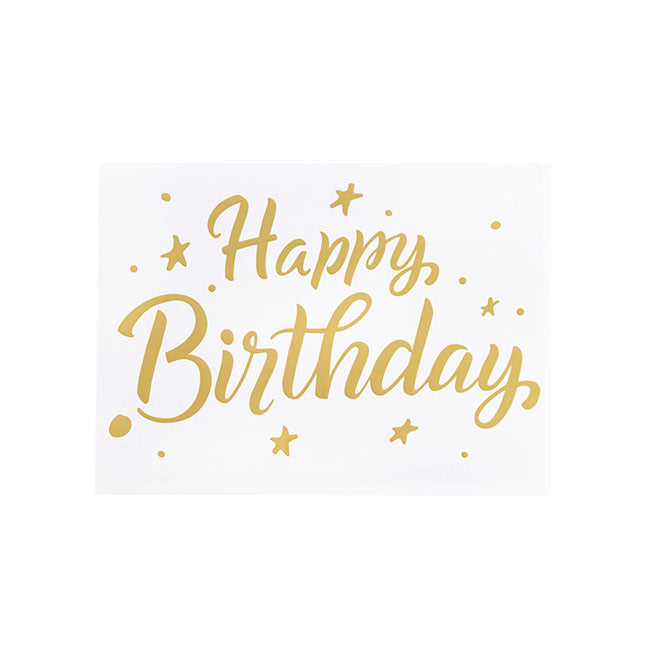 Sticker Happy Birthday Pack 10 Gold (20x28cmL)