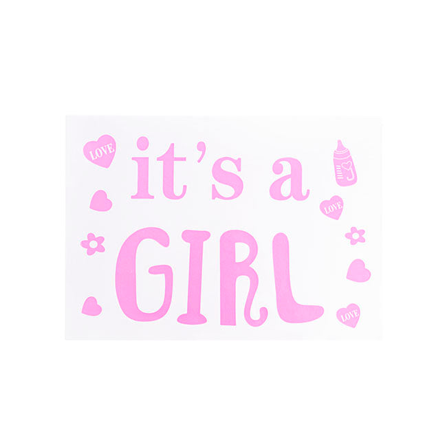 Sticker It's a Girl Pack 10 Baby Pink (20x28cmL) – Koch & Co Pty Ltd