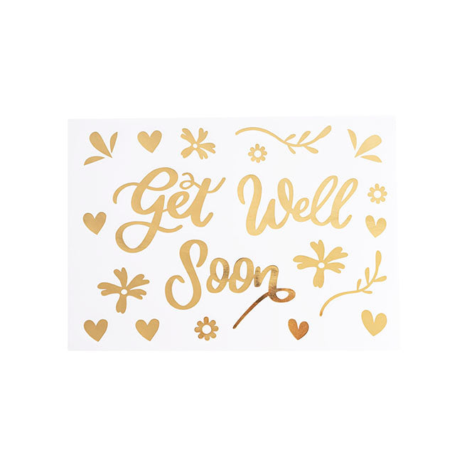 Sticker Get Well Soon Pack 10 Gold (20x28cmL)