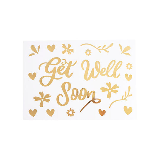 Sticker Get Well Soon Pack 10 Gold (20x28cmL)