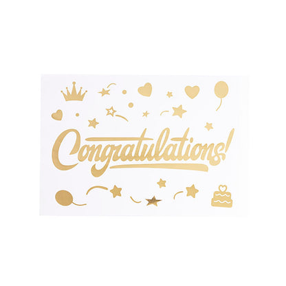 Sticker Congratulations Pack 10 Gold (20x28cmL)