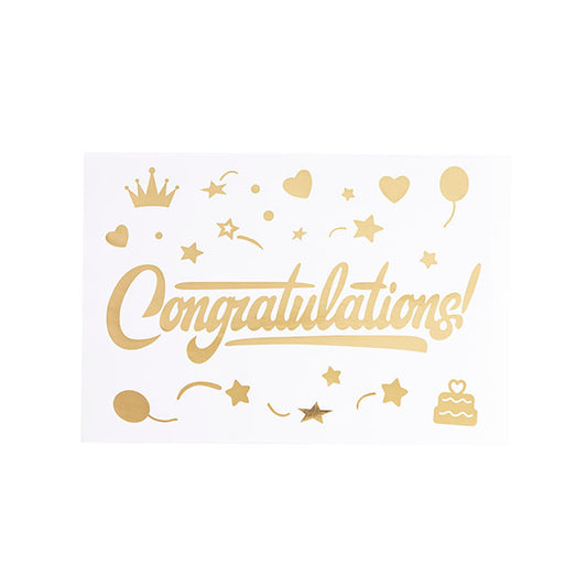 Sticker Congratulations Pack 10 Gold (20x28cmL)
