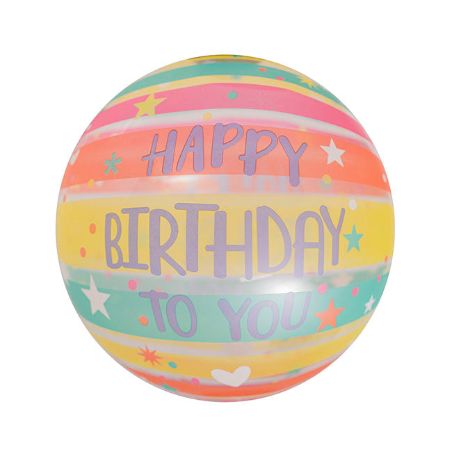Printed Bubble Balloon 18" Happy Birthday To You (46cmD)