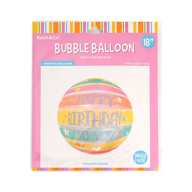 Printed Bubble Balloon 18" Happy Birthday To You (46cmD)
