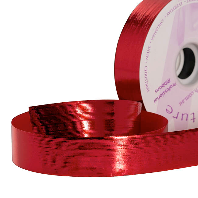 Premium NoTear Ribbon Embossed Metallic Red (30mmx91m)
