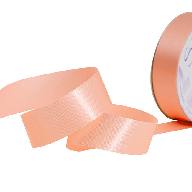 Premium Poly Florist Ribbon Satin Pearl Peach (30mmx50m)