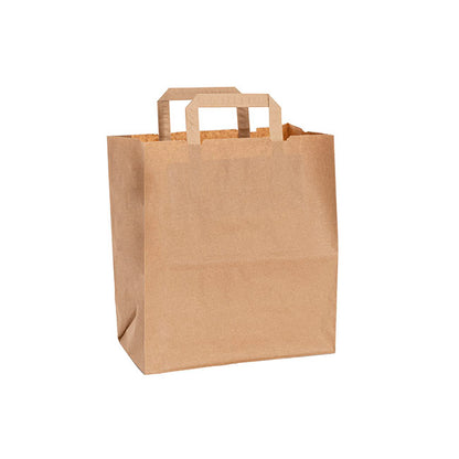 Brown Kraft Take Away Paper Bag Pack 10 (260Wx140Gx290mmH)