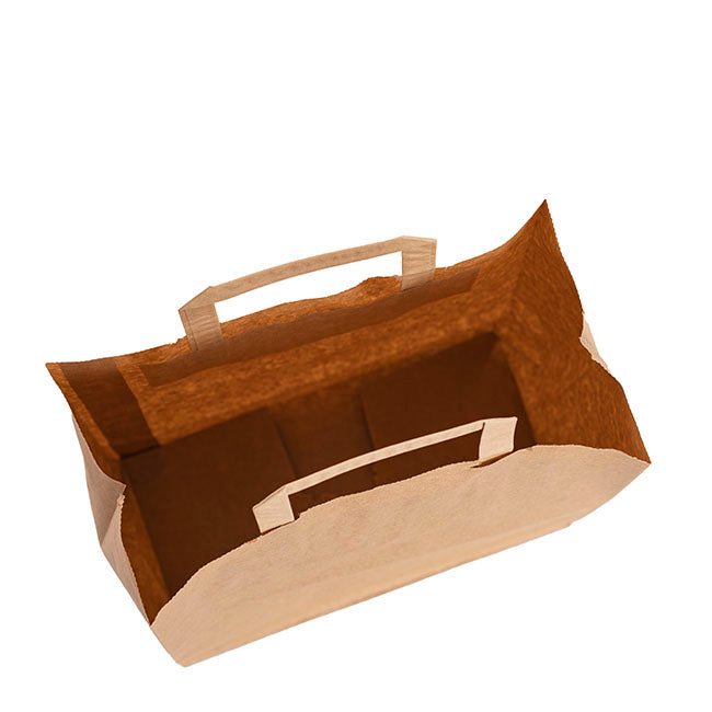 Brown Kraft Take Away Paper Bag Pack 10 (260Wx140Gx290mmH)