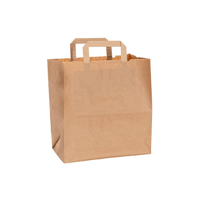 Brown Kraft Take Away Paper Bag Pk10 (280Wx170Gx290mmH)