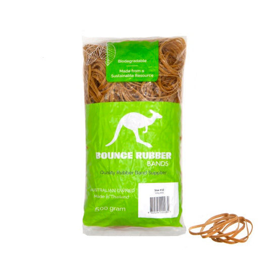 Sustainable Rubber Bands Size 32 500 gram Bag (75mmLx3mmW)