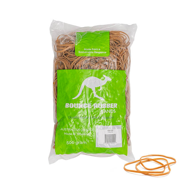 Sustainable Rubber Bands Size 34 500 gram Bag (100mmLx3mmW)