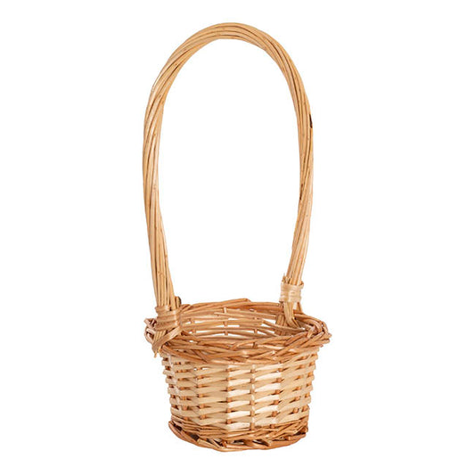 Flower Girl Basket Oval Willow Natural (19x23x27cmH)