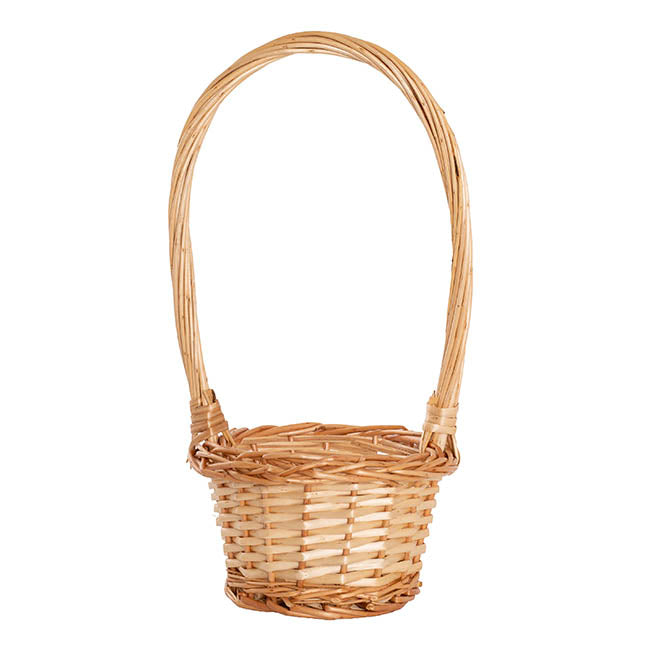 Flower Girl Basket Oval Willow Natural (19x23x27cmH)