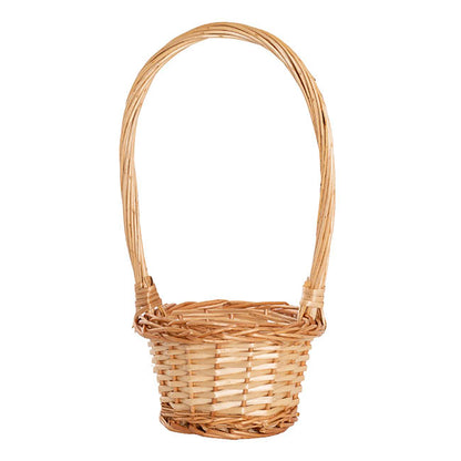 Flower Girl Basket Oval Willow Natural (19x23x27cmH)