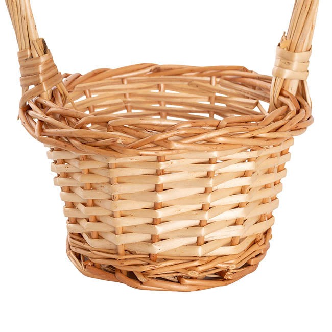 Flower Girl Basket Oval Willow Natural (19x23x27cmH)