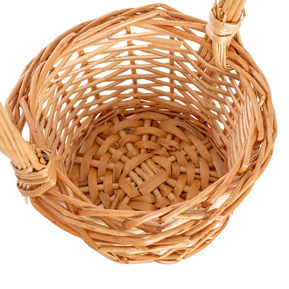 Flower Girl Basket Oval Willow Natural (19x23x27cmH)