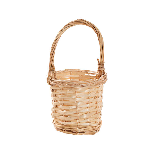 Flower Girl Basket Oval Willow Natural Beige (25cmH)