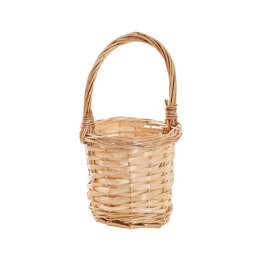 Flower Girl Basket Oval Willow Natural Beige (25cmH)