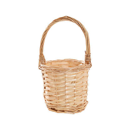 Flower Girl Basket Oval Willow Natural Beige (25cmH)