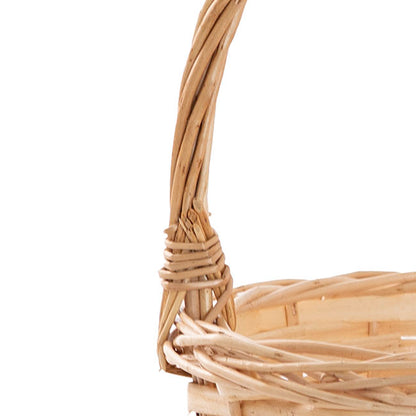 Flower Girl Basket Oval Willow Natural Beige (25cmH)