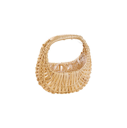 Flower Girl Wicker Basket Natural Beige (16cmH)