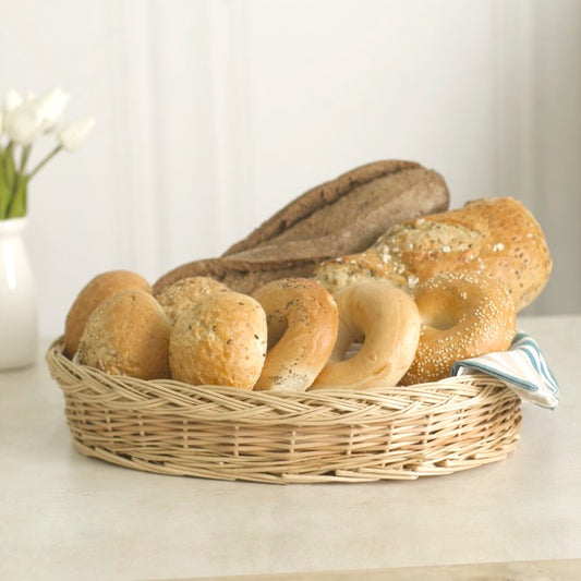 Willow Bread Basket Tray Oval Natural (36x27x8cmH)