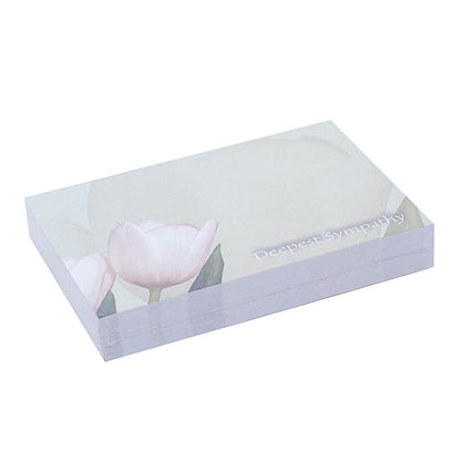 Cards Tulips Deepest Sympathy Green Card (10x6.5cmH) Pack 50