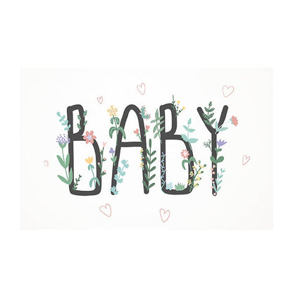 Cards White Baby with Greenery (10x6.5cmH) Pk 50