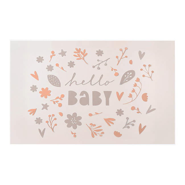 Cards Hello Baby Neutral Autumn Leaves (10x6.5cmH) Pack 50