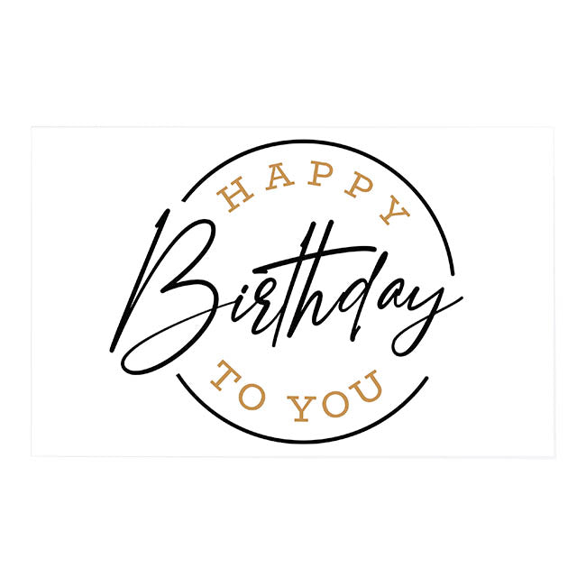 Cards White Happy Birthday Stamp (10x6.5cmH) Pack 50