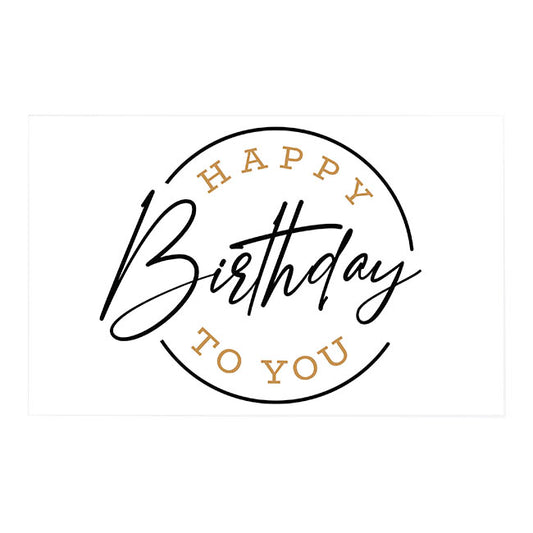 Cards White Happy Birthday Stamp (10x6.5cmH) Pack 50