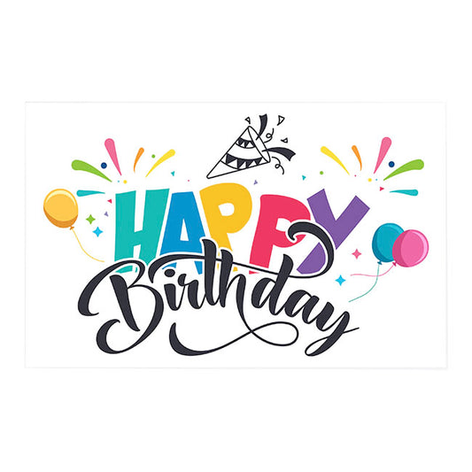Cards White Happy Birthday Party Style (10x6.5cmH) Pack 50