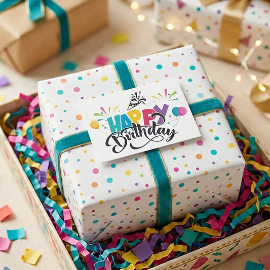 Cards White Happy Birthday Party Style (10x6.5cmH) Pack 50