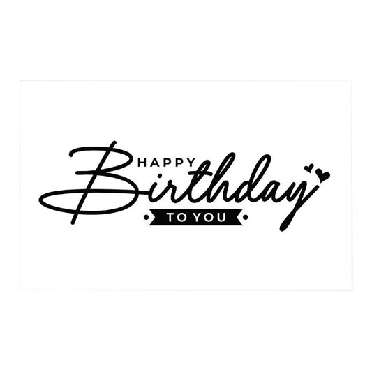 Cards White Happy Birthday Monochrome (10x6.5cmH) Pack 50