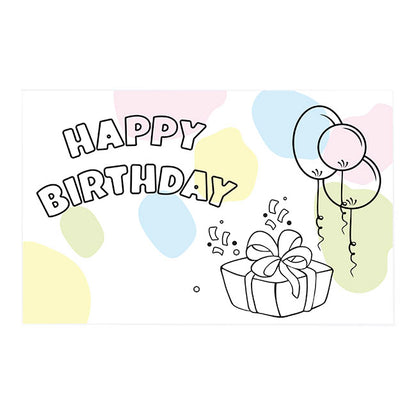 Cards White Happy Birthday Cartoon (10x6.5cmH) Pack 50