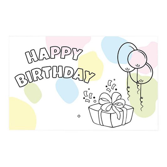 Cards White Happy Birthday Cartoon (10x6.5cmH) Pack 50