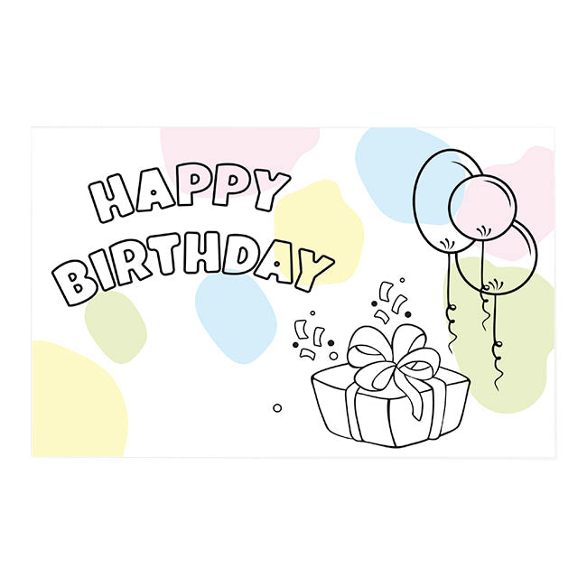 Cards White Happy Birthday Cartoon (10x6.5cmH) Pack 50 – Koch & Co Pty Ltd