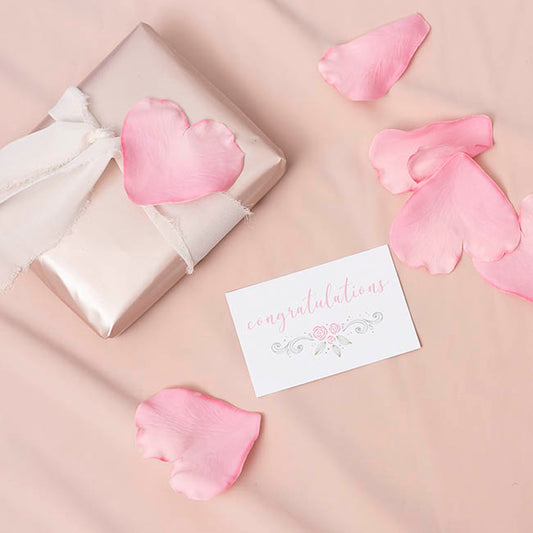 Cards White Congratulations Rose Flourish(10x6.5cmH) Pack 50