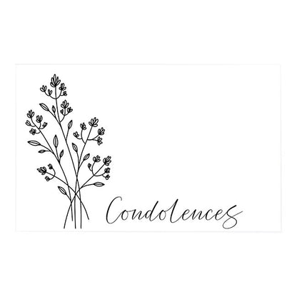 Cards White Condolences Flower Spray (10x6.5cmH) Pack 50