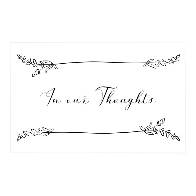 Cards White In Our Thoughts Leaf Accent (10x6.5cmH) Pack 50